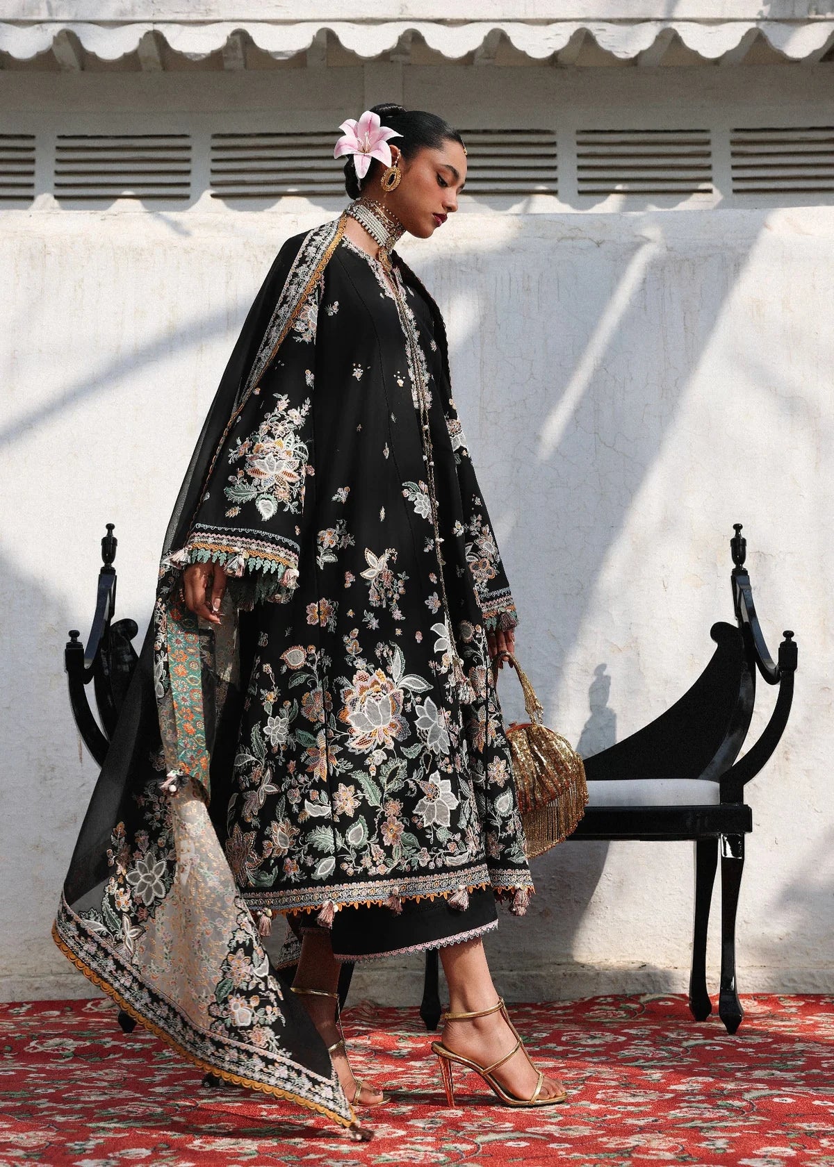 Hussain Rehar Kalabagh Luxury Lawn Unstitched Collection 2026 | D#89 SABLE - Mirha Fashion