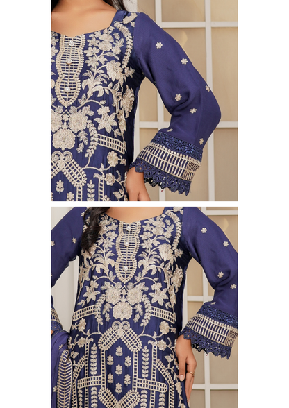 Agha Noor Silk Ready to Wear Collection Nov-2025 | Navy Blue