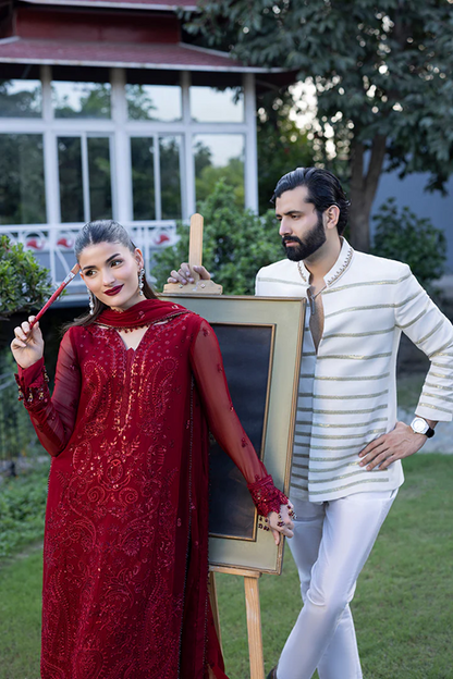 Manahil Lakhani Lamhae Festive 3 PCS Unstitched Collection 2025 | Roselyn