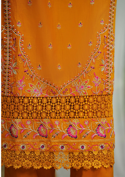 Agha Noor Cotton Ready To Wear Collection Ronak 2025 | Orange