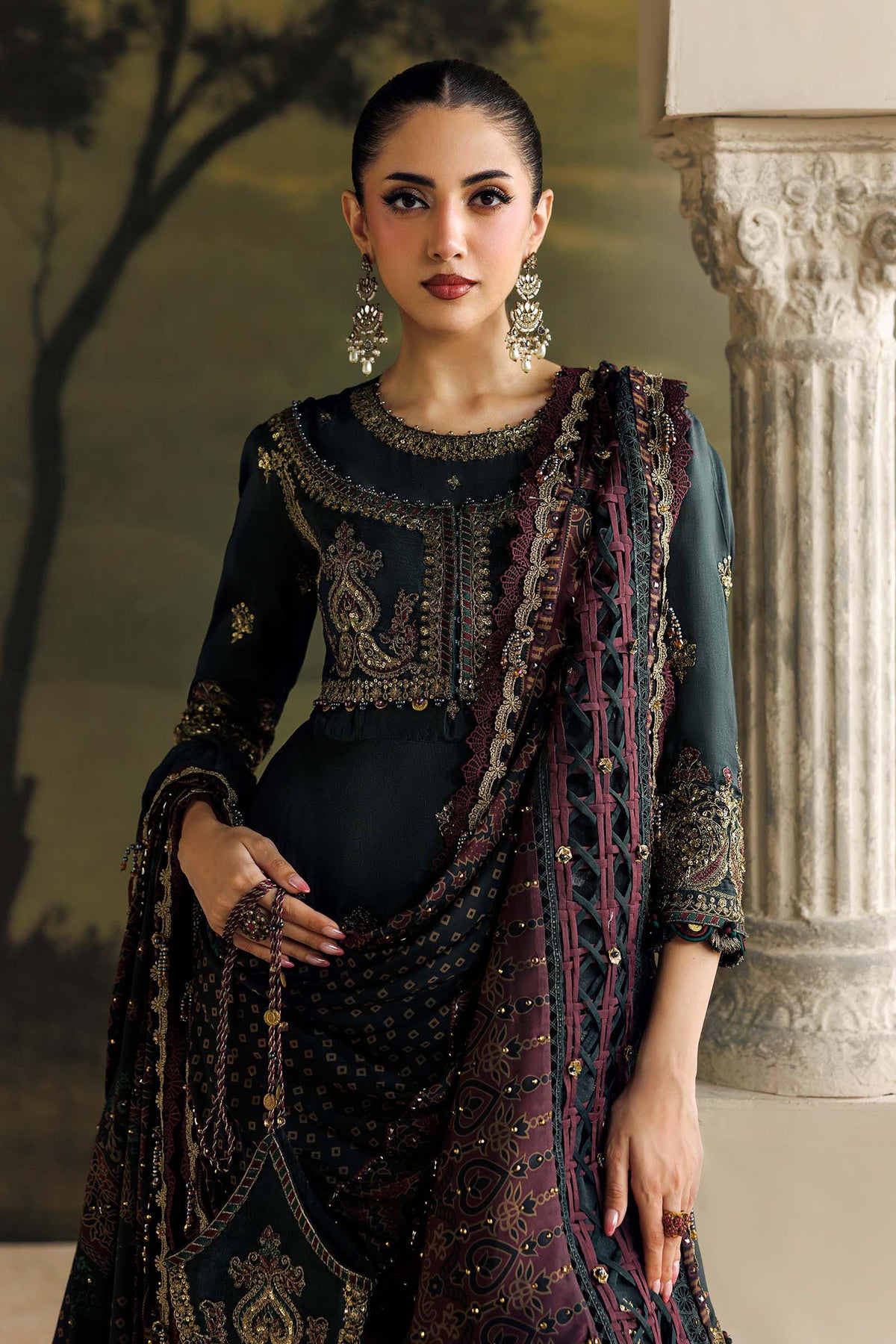 Maria B Soiree Unstitched Collection 2026 | SR-01-05-Imperial Burgundy