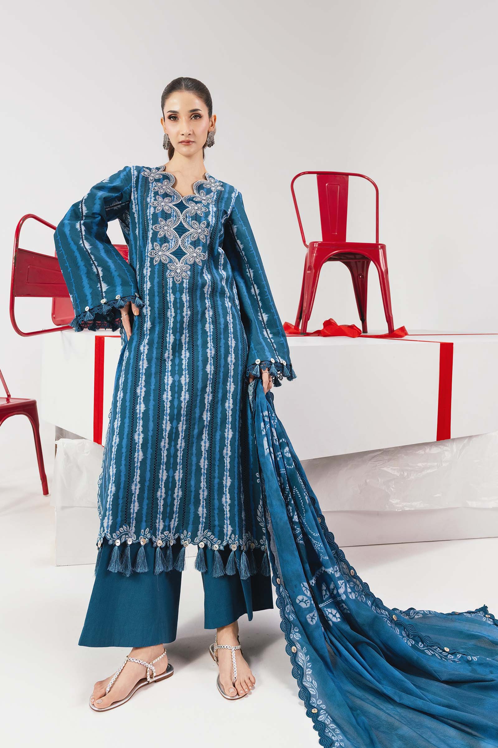 Maria B Mbasic Spring Summer Unstitched Collection | MB-CUSV13-14-B - Mirha Fashion