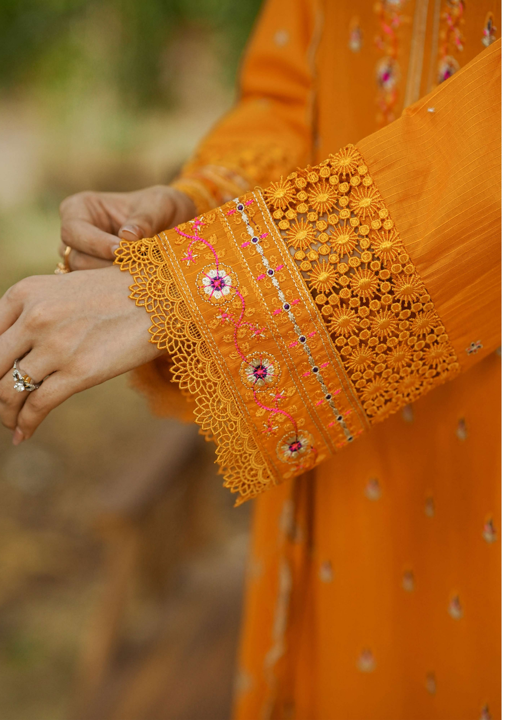 Agha Noor Cotton Ready To Wear Collection Ronak 2025 | Orange - Mirha Fashion