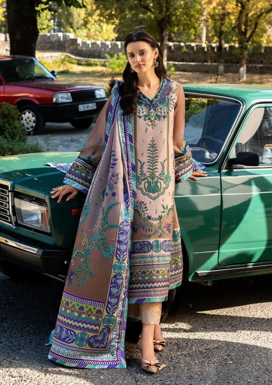 Mushq Hemline Nirvana Printed Silk Unstitched Collection | Aurora Echo