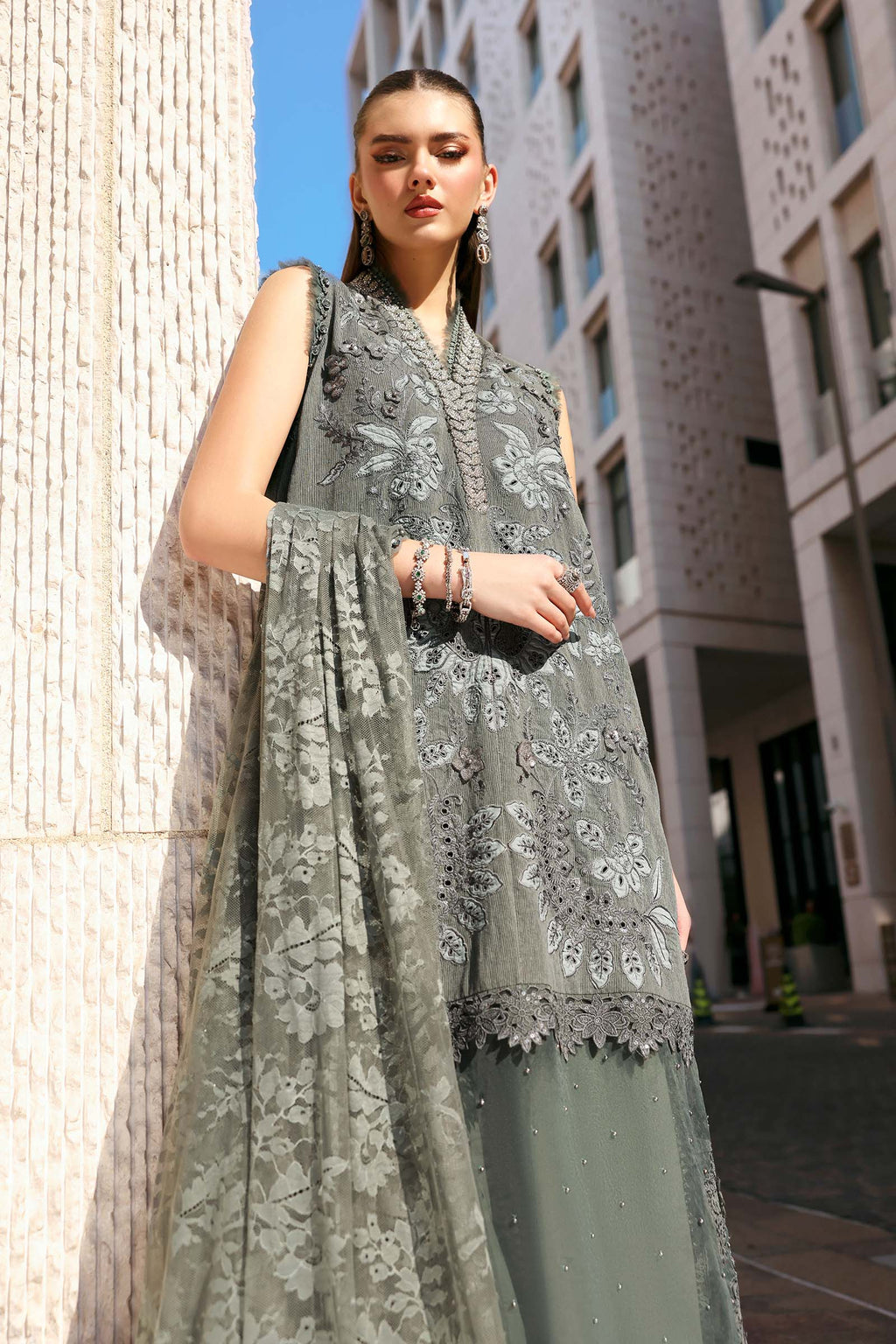 Maria B Luxury Lawn 3PCS Unstitched Collection 2026 | 3B - Mirha Fashion