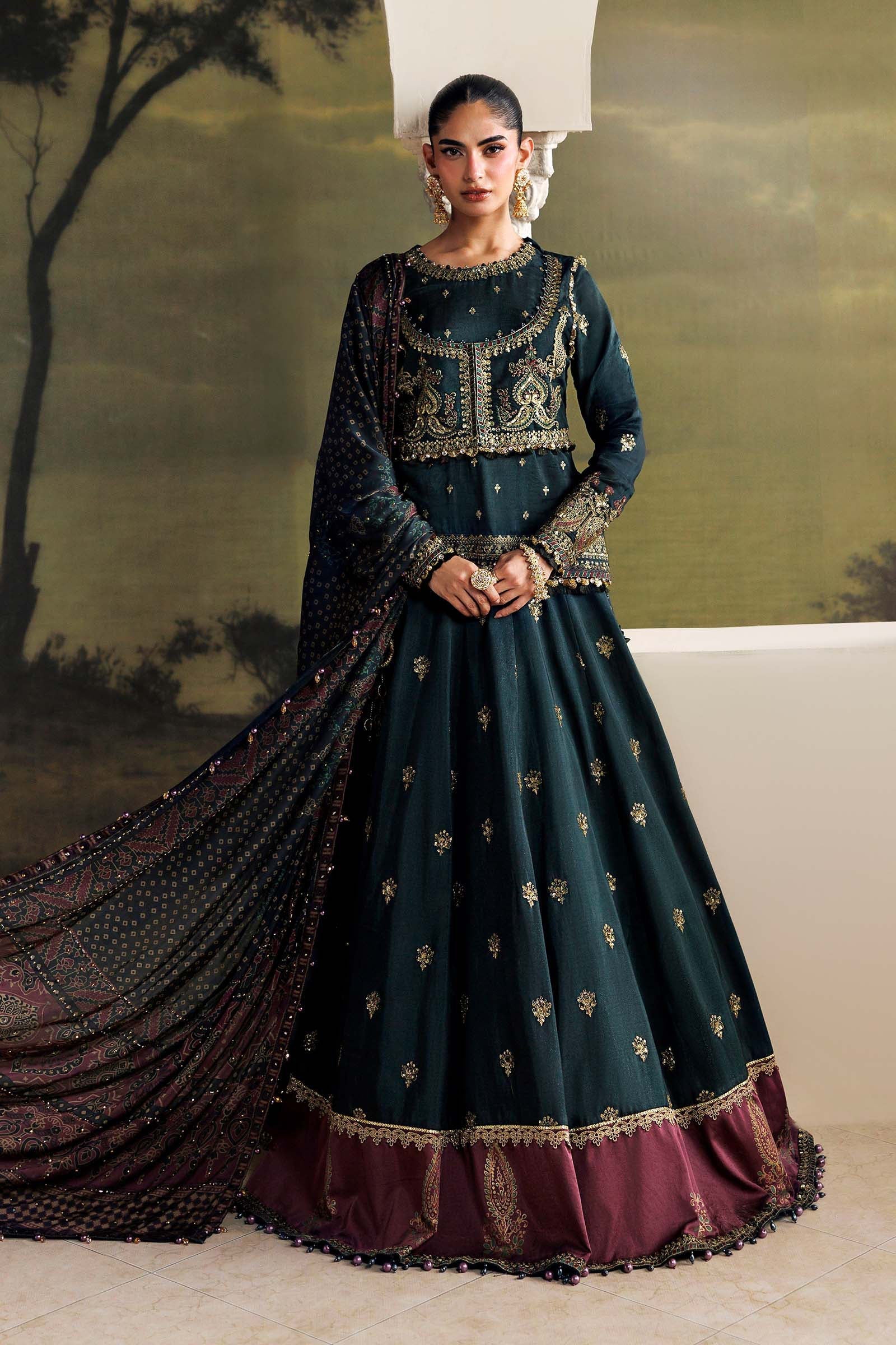 Maria B Soiree Unstitched Collection 2026 | SR-01-05-Imperial Burgundy