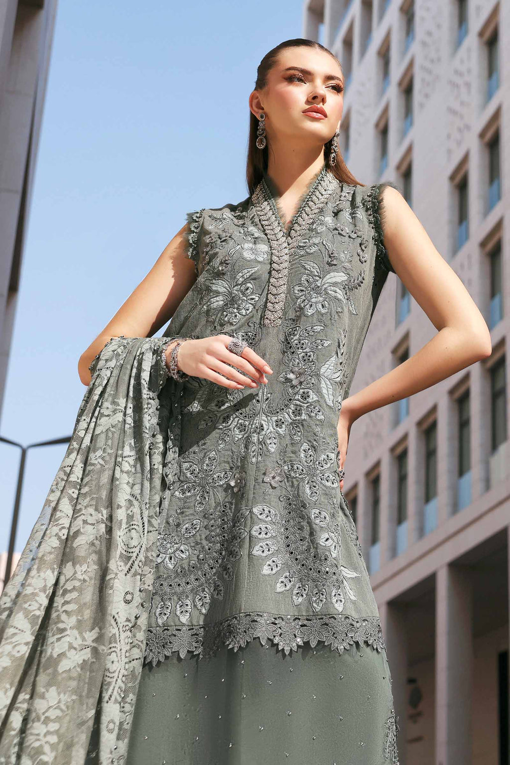 Maria B Luxury Lawn 3PCS Unstitched Collection 2026 | 3B - Mirha Fashion
