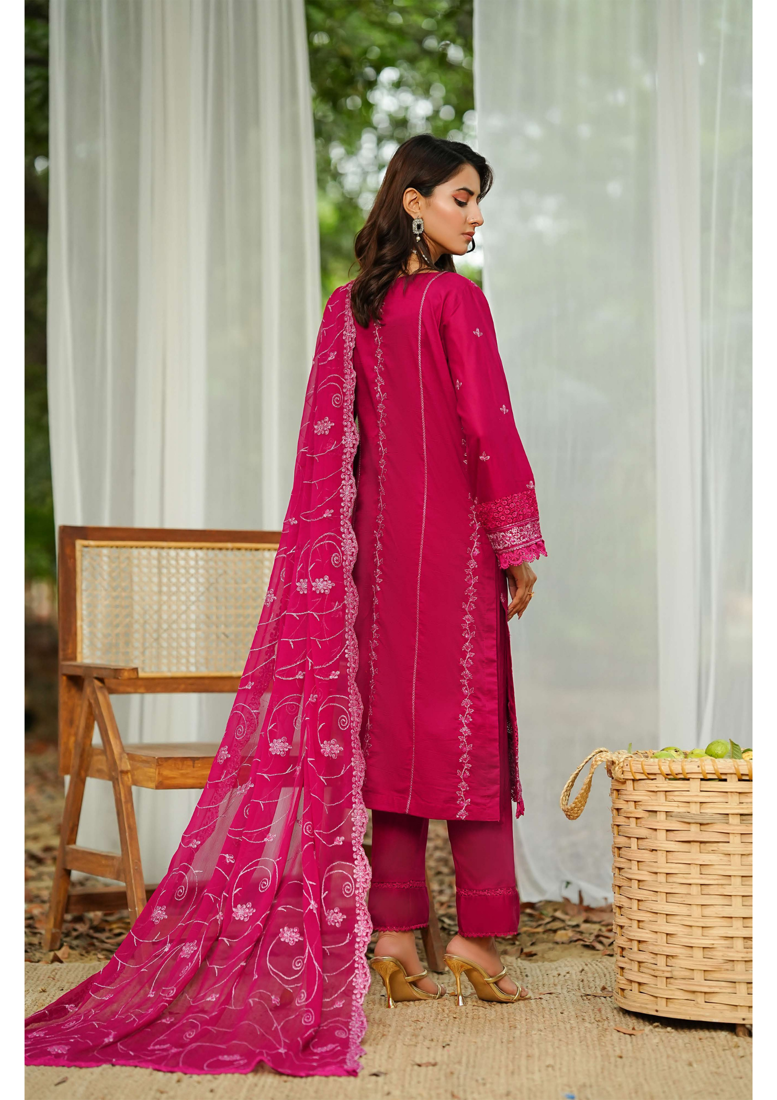Agha Noor Cotton Ready To Wear Collection Ronak 2025 | Pink