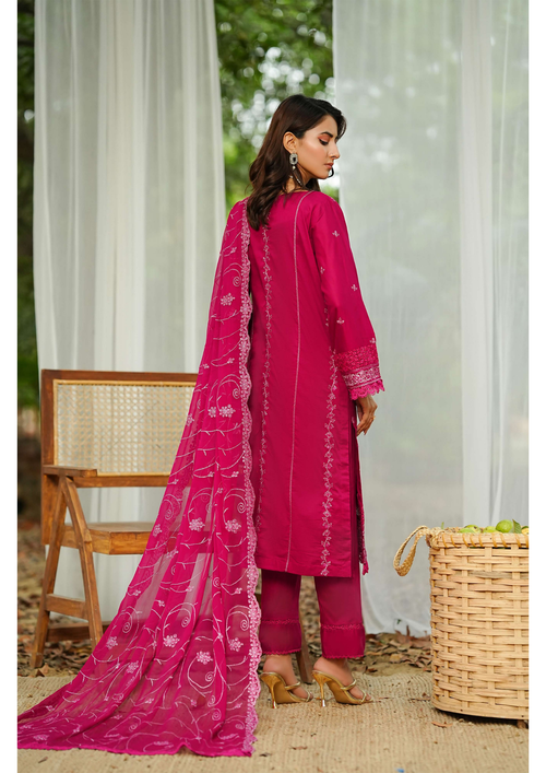 Agha Noor Cotton Ready To Wear Collection Ronak 2025 | Pink - Mirha Fashion
