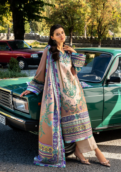 Mushq Hemline Nirvana Printed Silk Unstitched Collection | Aurora Echo