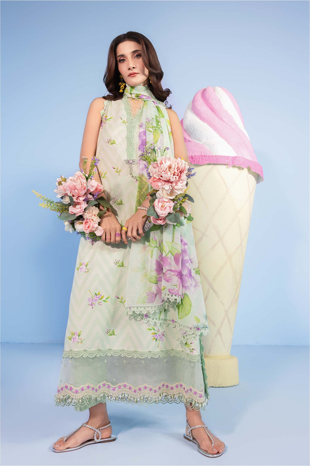 Maria B Mbasic Spring Summer Unstitched Collection | MB-CUSV13-15-B - Mirha Fashion