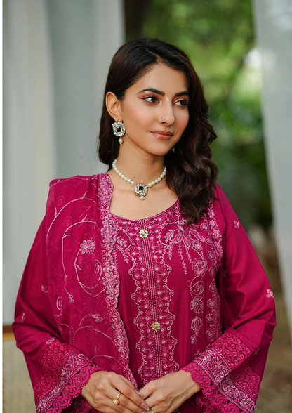 Agha Noor Cotton Ready To Wear Collection Ronak 2025 | Pink