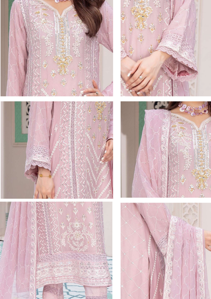 Agha Noor Shehnai Chiffon Ready to Wear Handwork Collection 25 | Pink