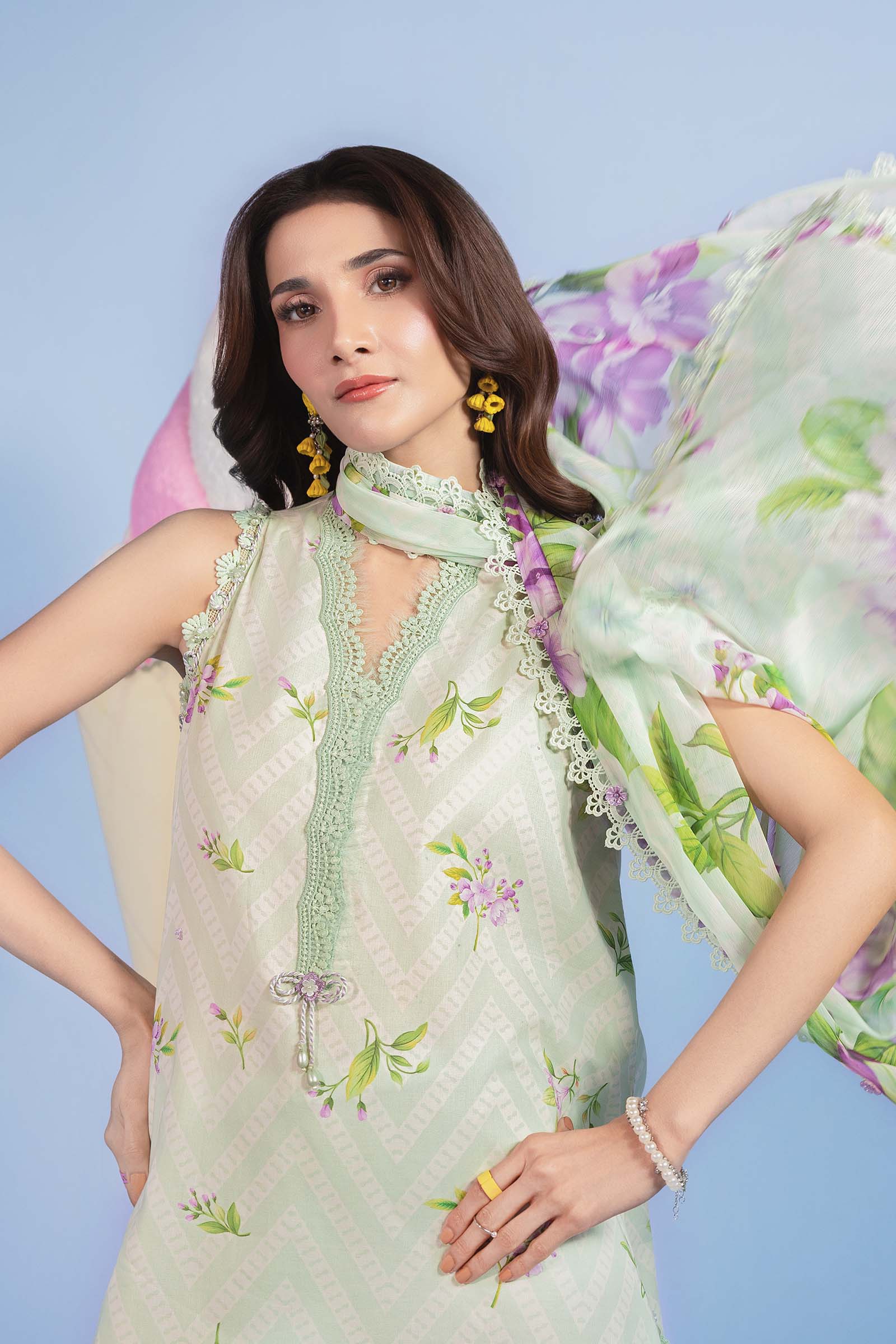 Maria B Mbasic Spring Summer Unstitched Collection | MB-CUSV13-15-B - Mirha Fashion