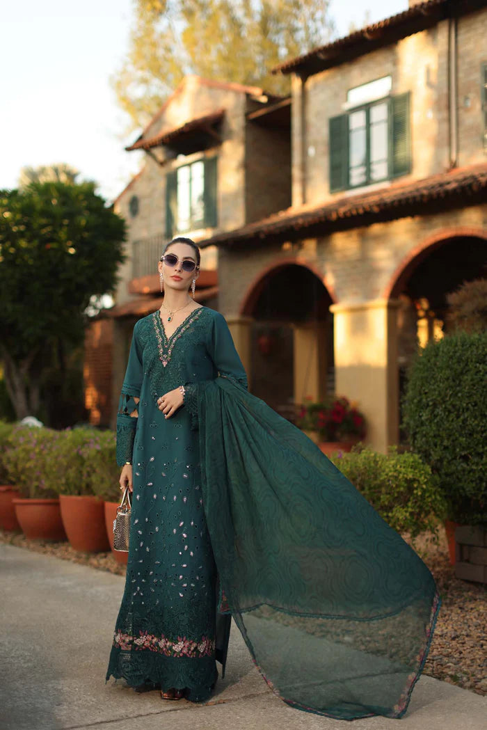Noor By Saadia Asad Luxury Eid Handwork Schiffli Laserkari Collection 2026 | D6B-ZELINA - Mirha Fashion