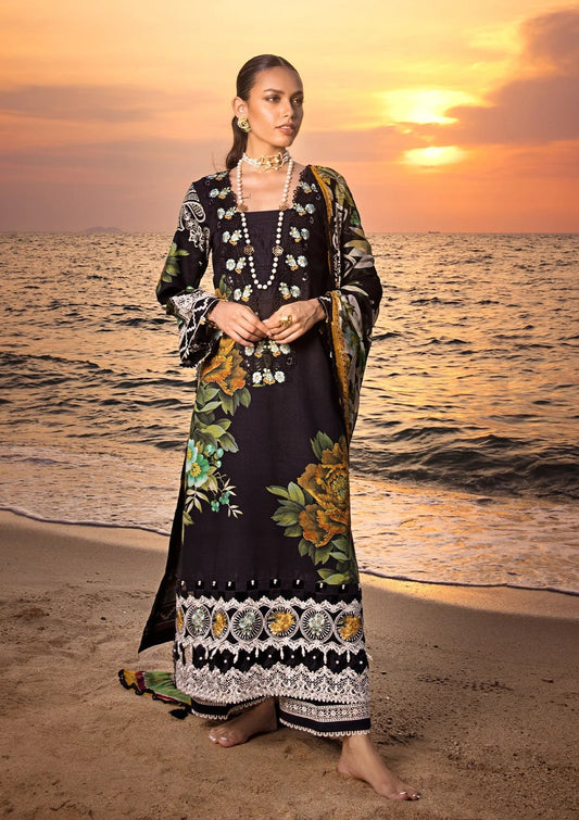 Elaf Signature Embroidered Lawn Collection | ESL-08B NIGHTFALL - Mirha Fashion