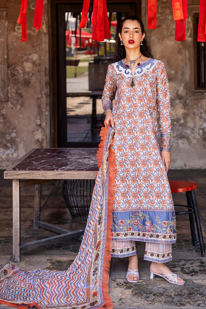 Roheenaz Taneez Block Print Lawn Collection | Neda-9A