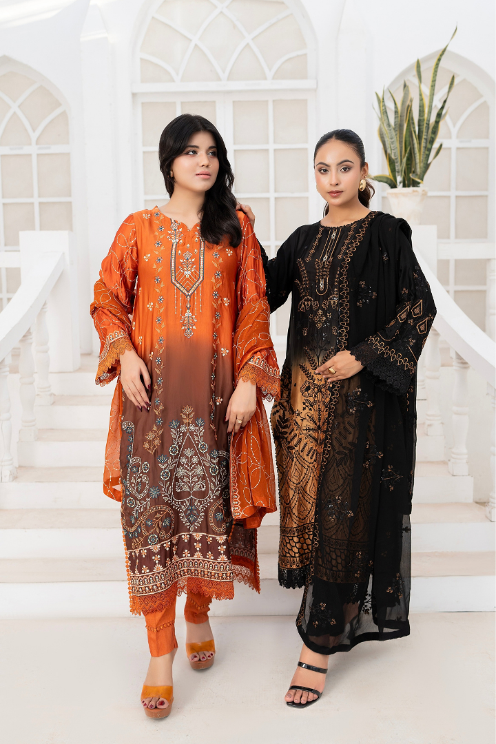 Shaanse Luxury Ombre Silk Vol-6 Ready to Wear Collection 2026 | Black