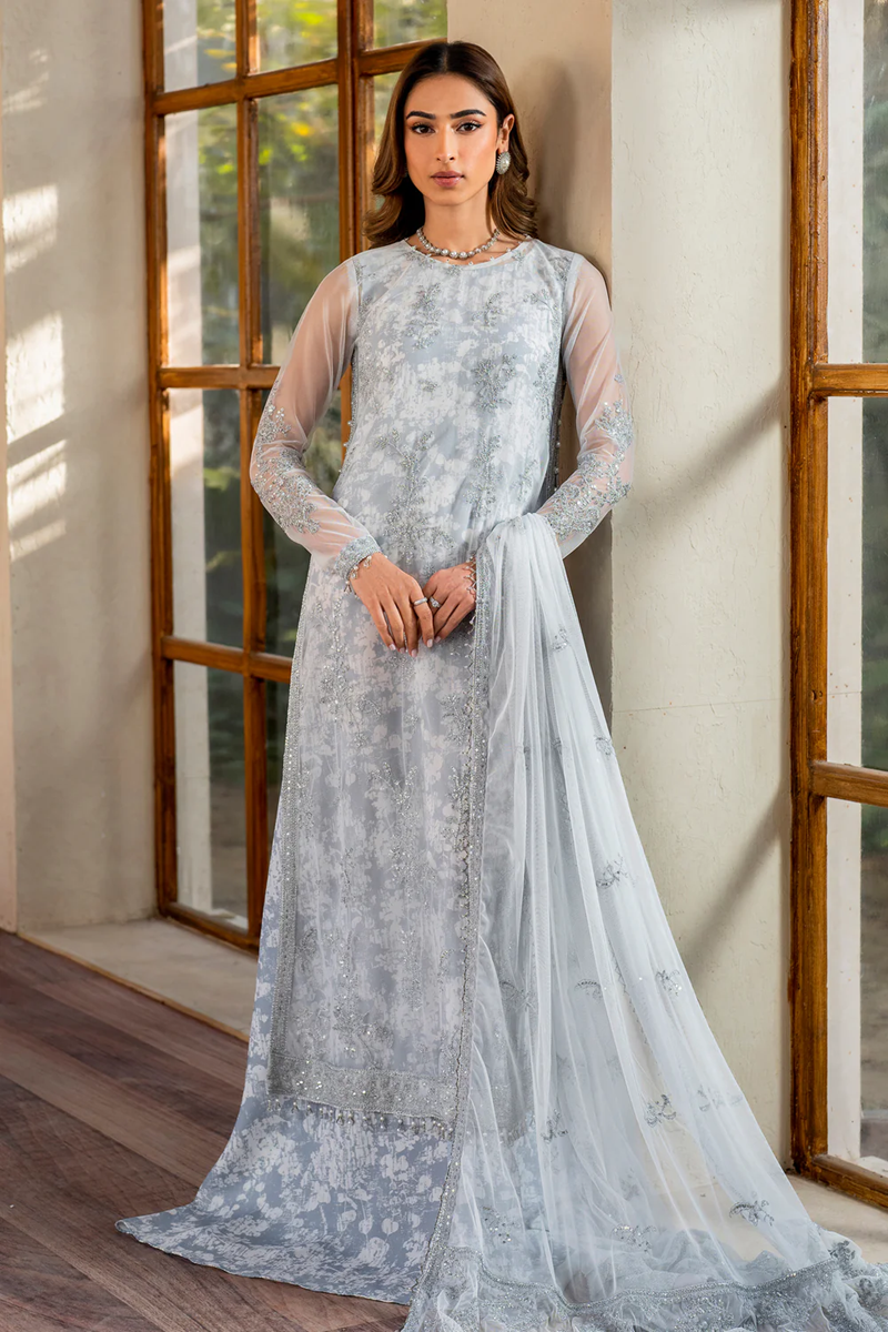 ZARIF UNSTITCHED EMBROIDERED 3PCS NET FORMAL COLLECTION | - STELLA - ZRI-02