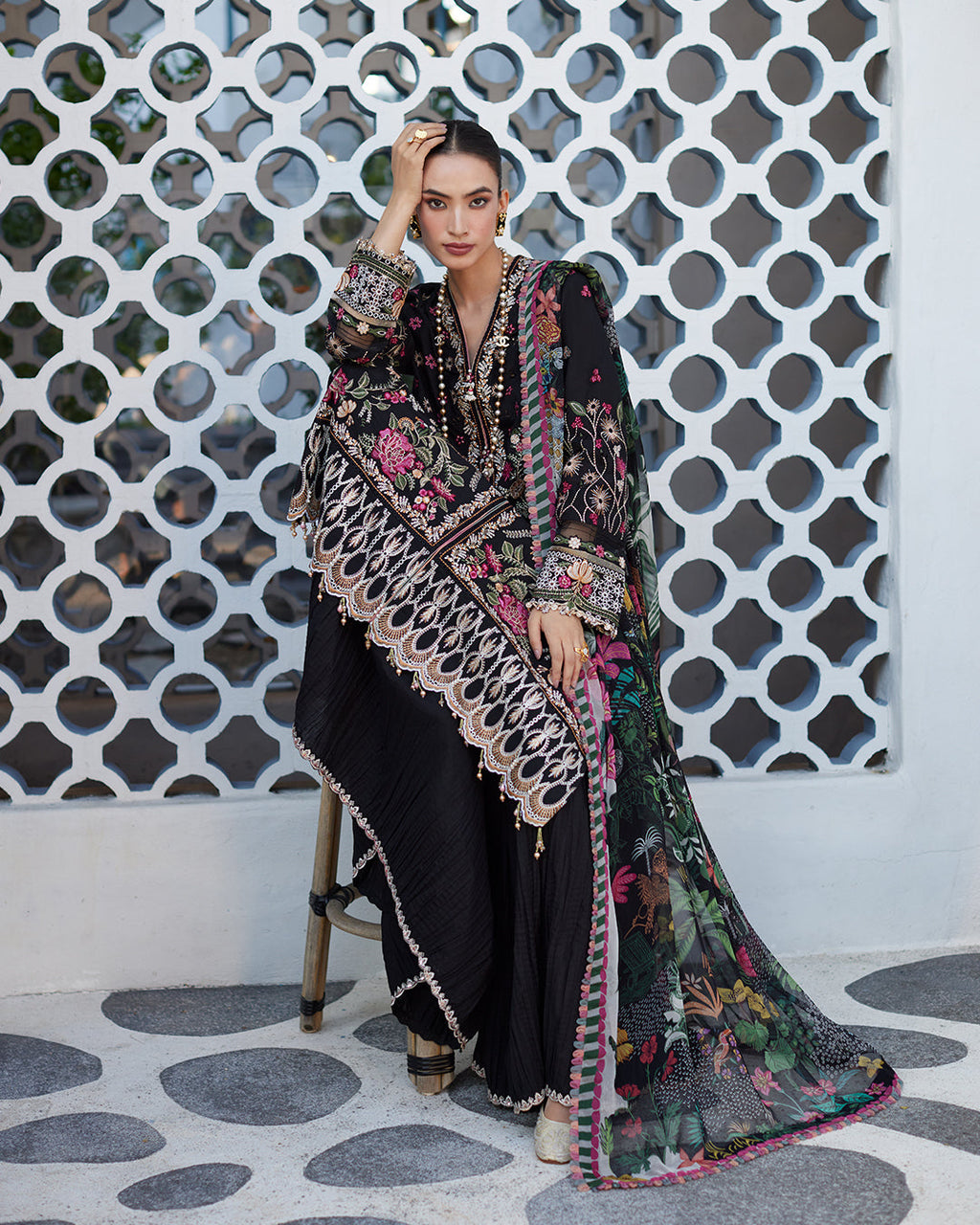 Faiza Saqlain Liliana Luxury Lawn 2024 | Merle - Mirha Fashion