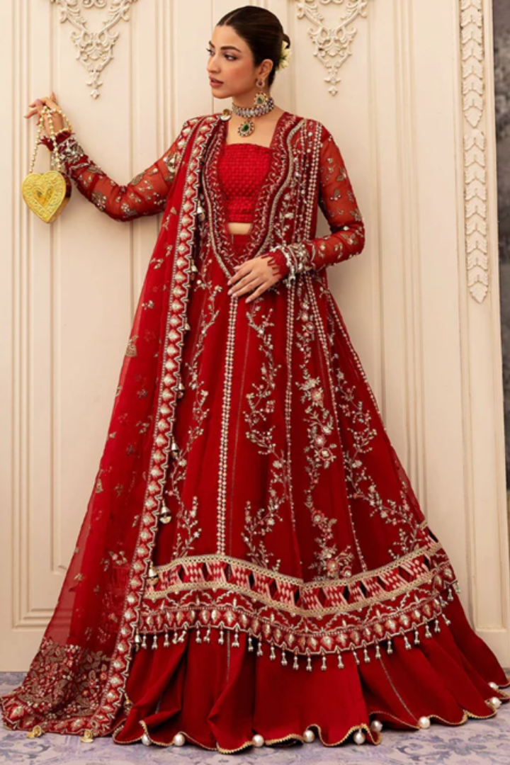 Sadaf Fawad Khan Siraa Festive 3 PCS Unstitched | SCARLET