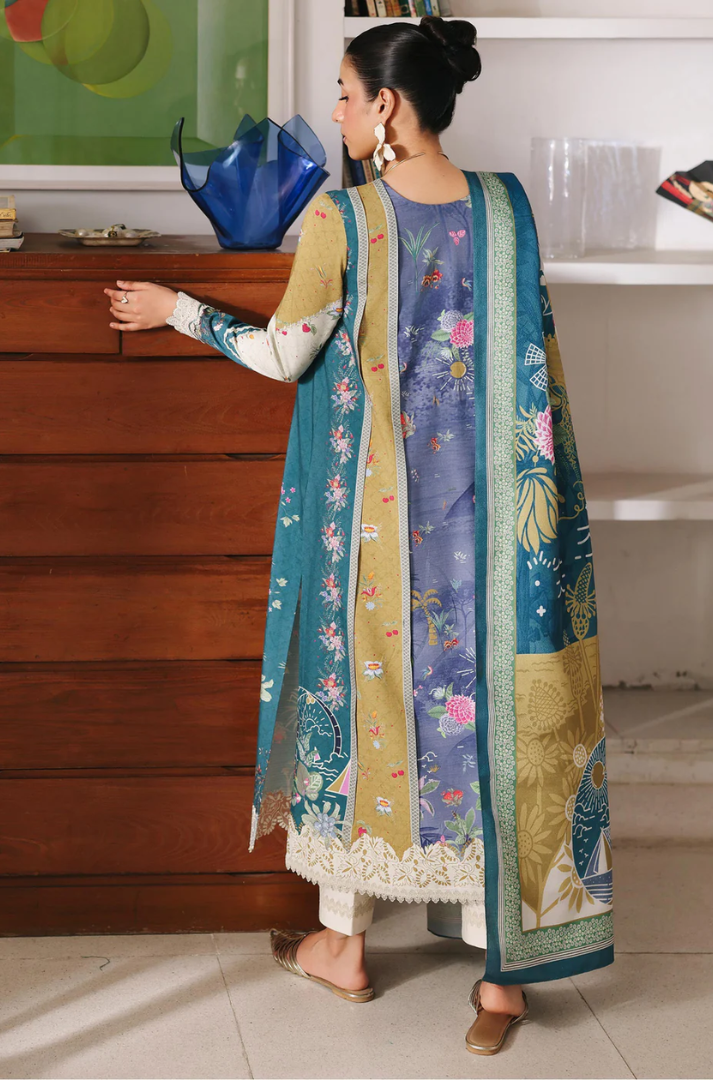 Qalamkar Qprints Winter 3PCS Unstitched Collection 2025 QW 10 A | Alina