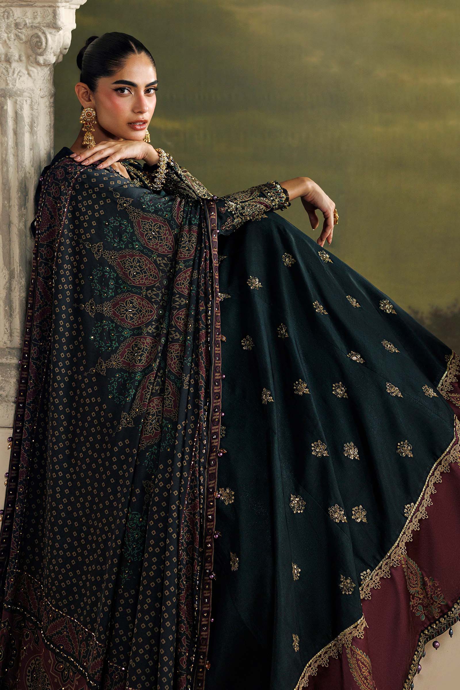 Maria B Soiree Unstitched Collection 2026 | SR-01-05-Imperial Burgundy