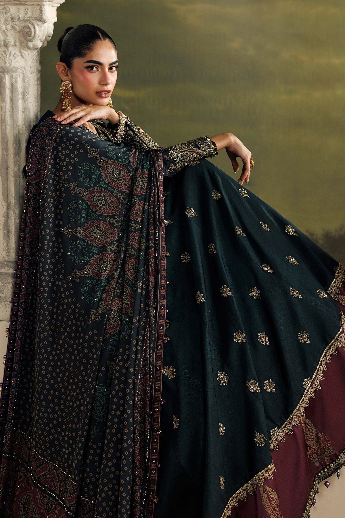 Maria B Soiree Unstitched Collection 2026 | SR-01-05-Imperial Burgundy