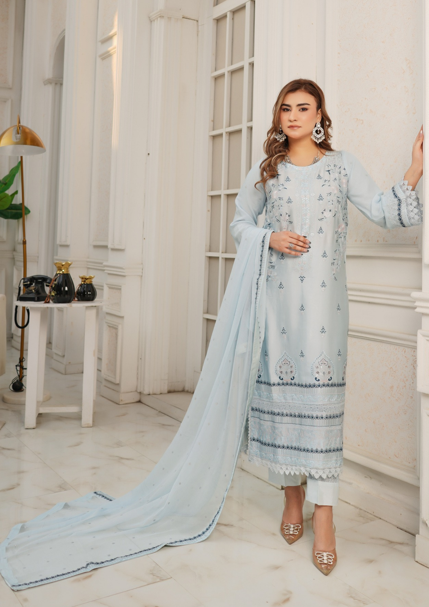 Agha Noor Silk Ready to Wear Collection Nov-2025 | Sky Blue