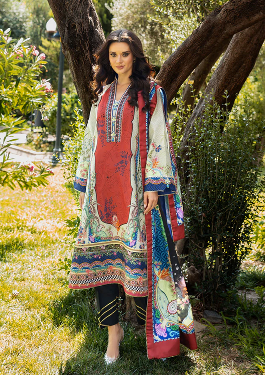 Mushq Hemline Nirvana Printed Silk Unstitched Collection | Ethereal Gleam
