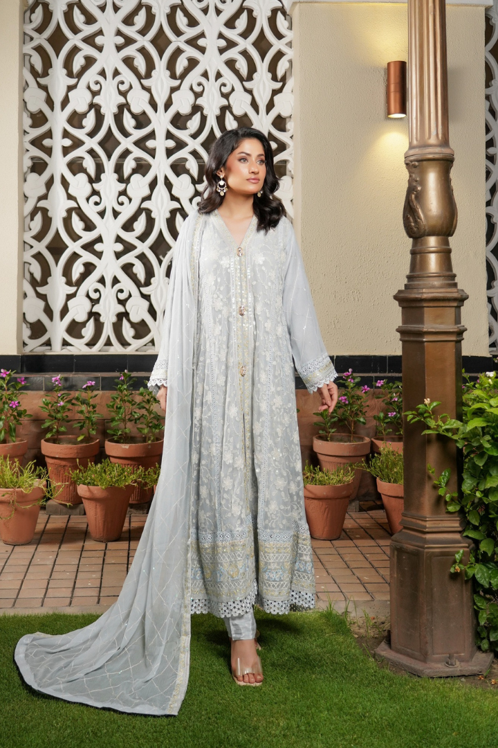 Agha Noor Luxury Gowns Afsanay Ready to Wear Collection | Light Grey