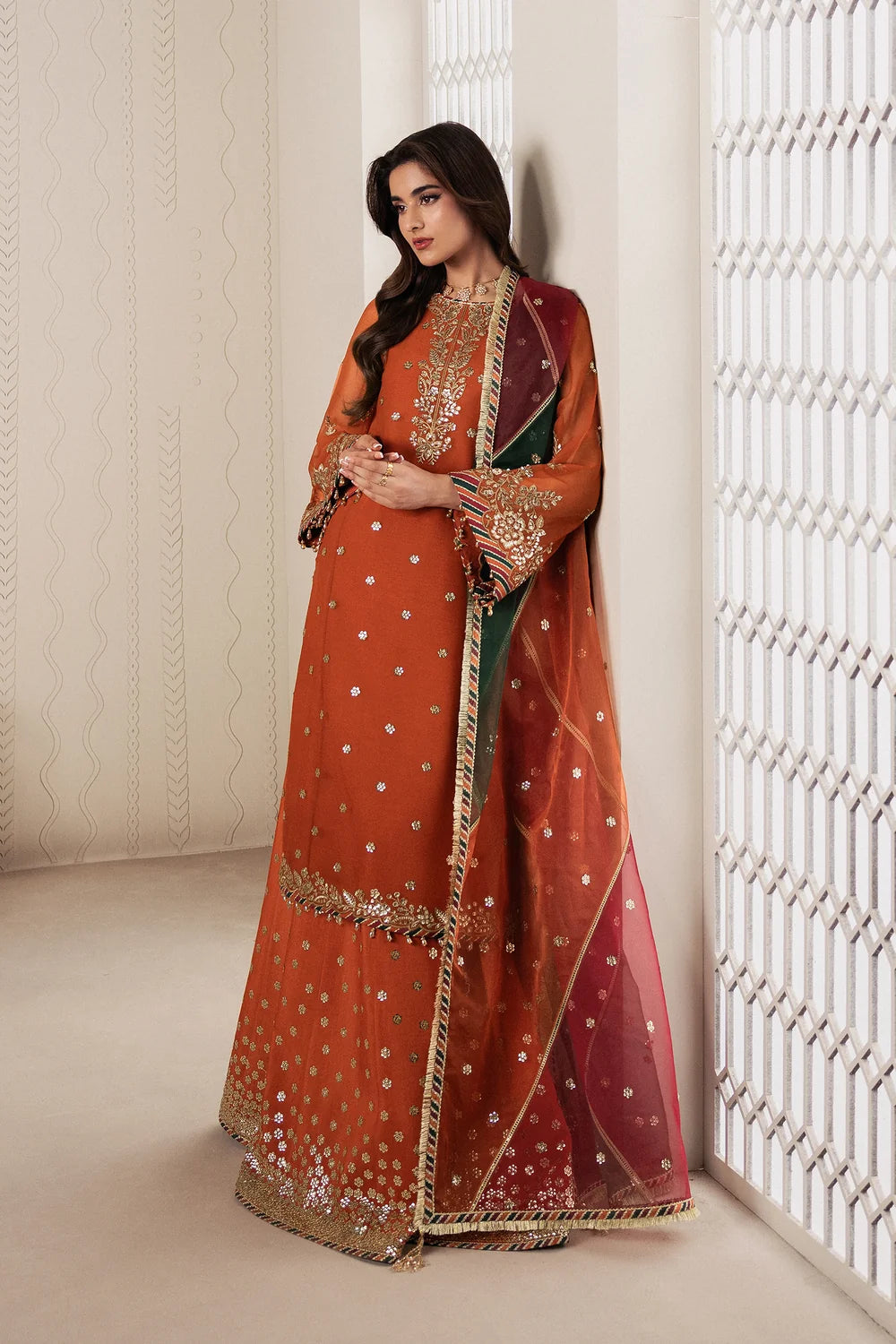 Zarif Bayaan Luxury Chiffon Unstitched Collection | D02 SUNOOR