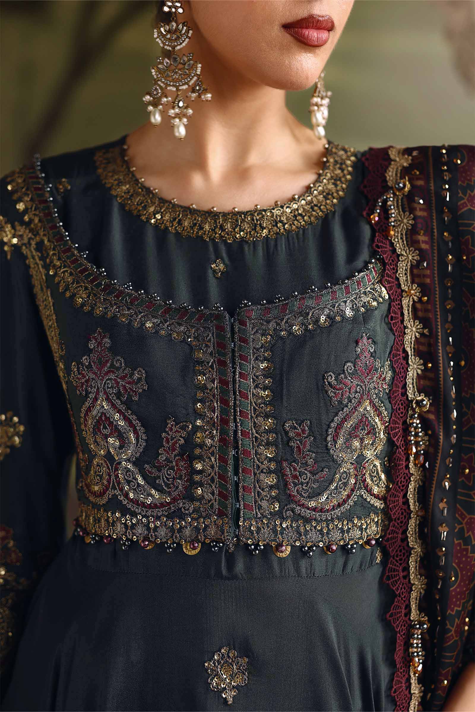 Maria B Soiree Unstitched Collection 2026 | SR-01-05-Imperial Burgundy
