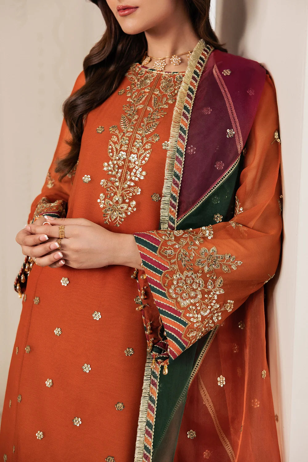 Zarif Bayaan Luxury Chiffon Unstitched Collection | D02 SUNOOR