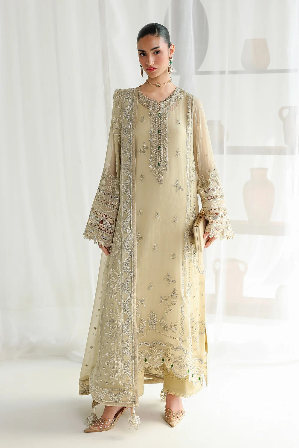 Qalamkar Luxury Chiffon Unstitched Collection | QCC-01 DEENA
