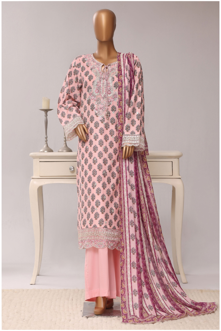Sadabahar Regal Festive Emb Lawn Vol-3 Ready to Wear Collection | Pink