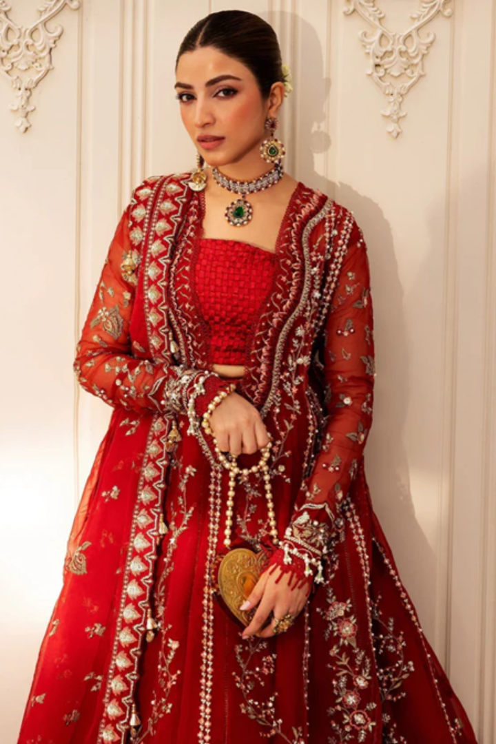 Sadaf Fawad Khan Siraa Festive 3 PCS Unstitched | SCARLET