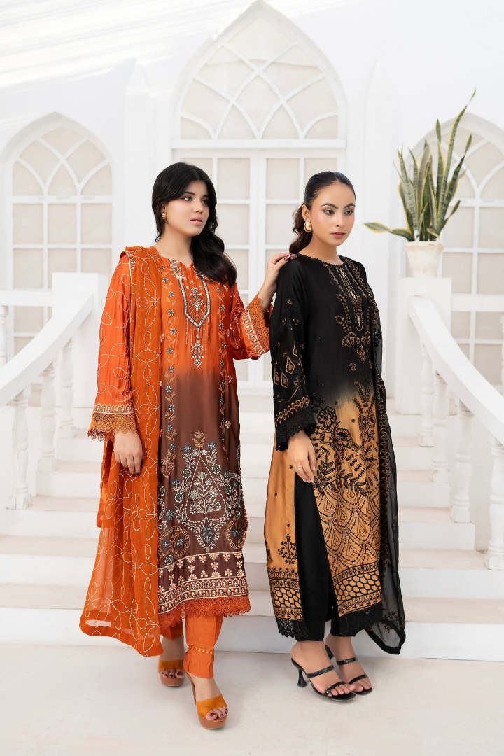 Shaanse Luxury Ombre Silk Vol-6 Ready to Wear Collection 2026 | Rust