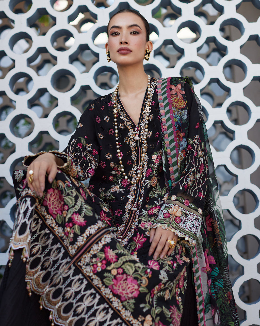 Faiza Saqlain Liliana Luxury Lawn 2024 | Merle - Mirha Fashion