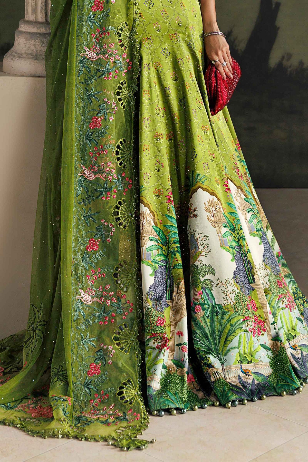Maria B Soiree Unstitched Collection 2026 | SR-01-06-Peridot Green