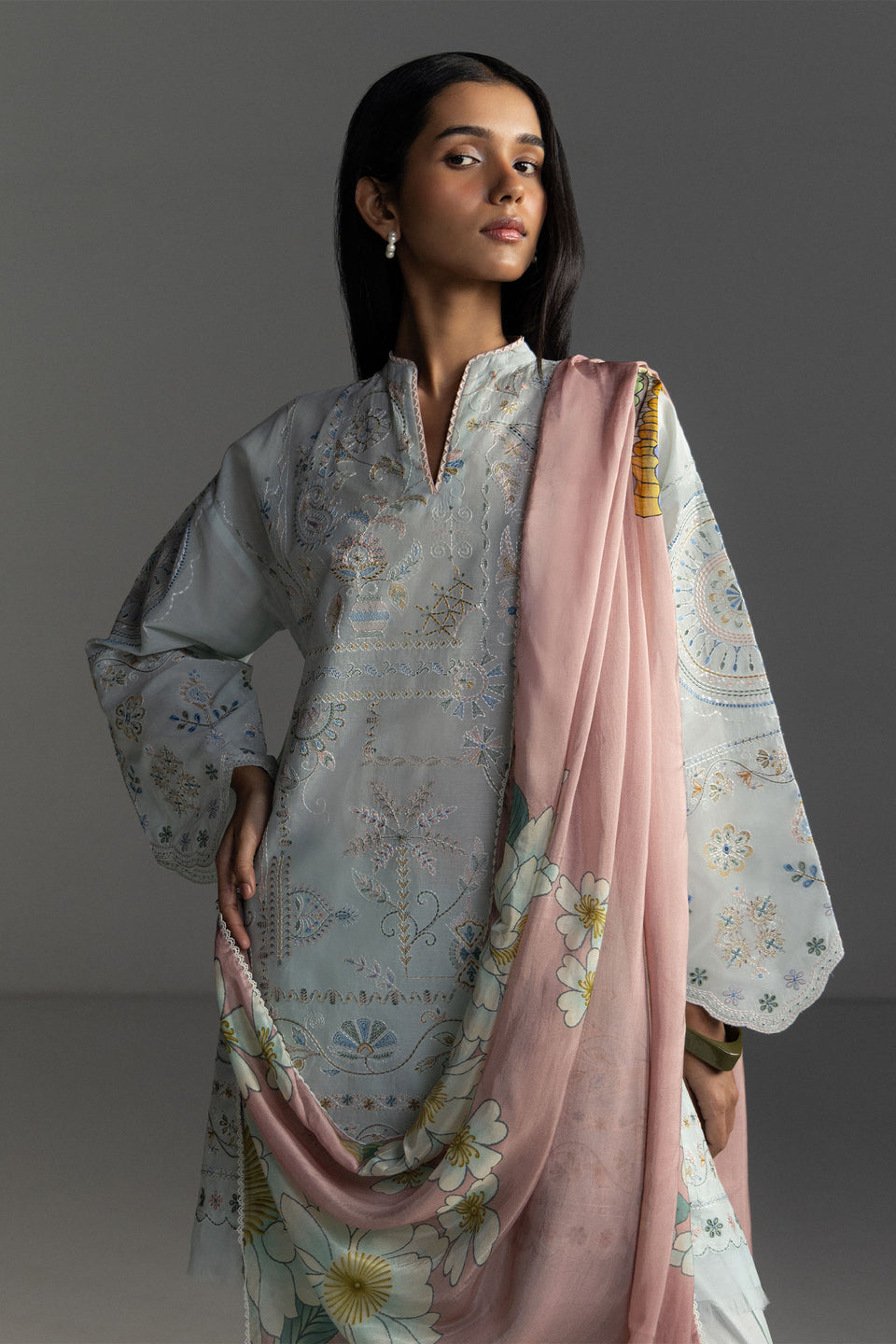 Coco By Zara Shahjahan Emb Lawn V1 Unstitched Collection 2026 | VEYA 7-B - Mirha Fashion