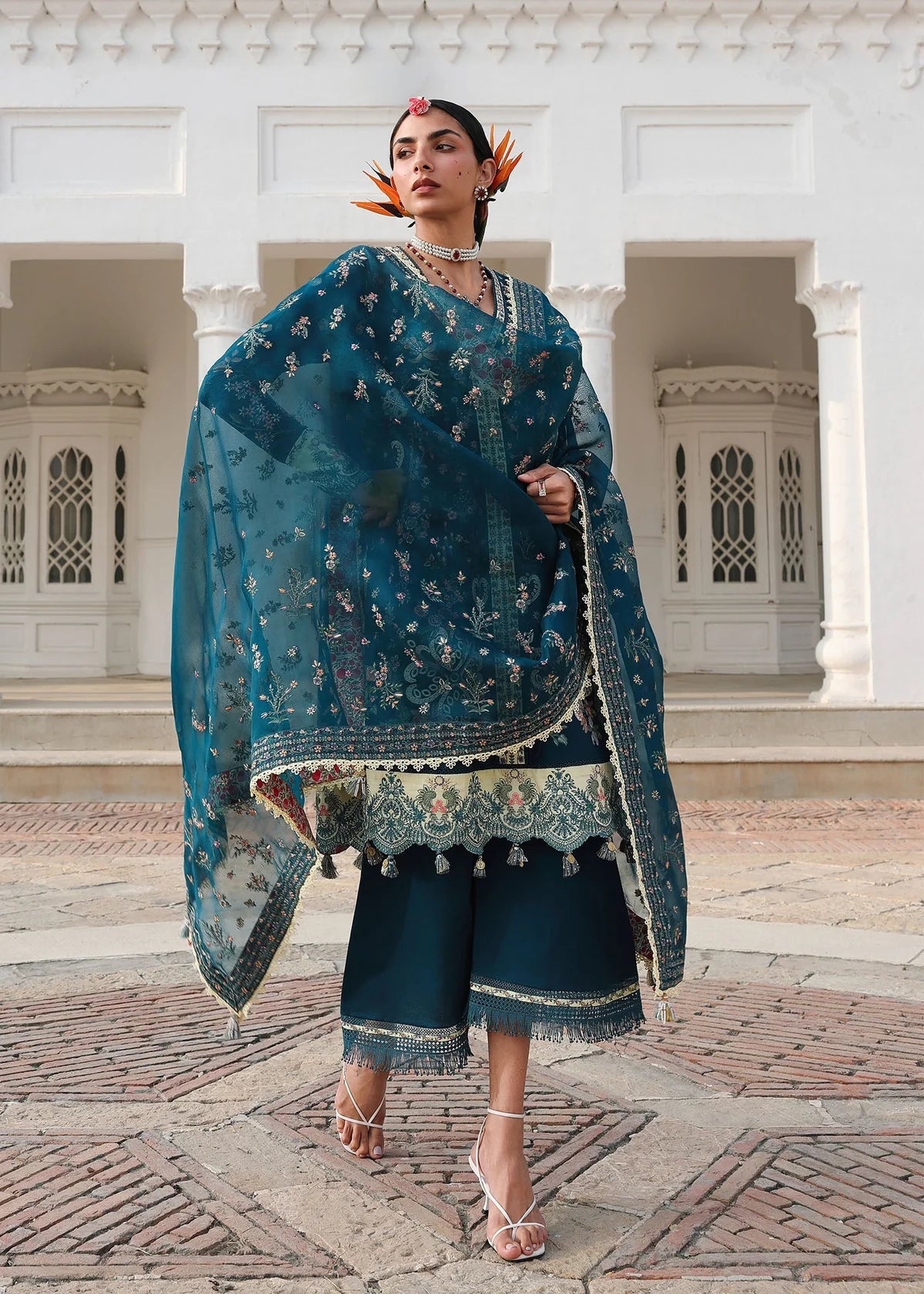 Hussain Rehar Kalabagh Luxury Lawn Unstitched Collection 2026 | D#94 AZRAQ - Mirha Fashion