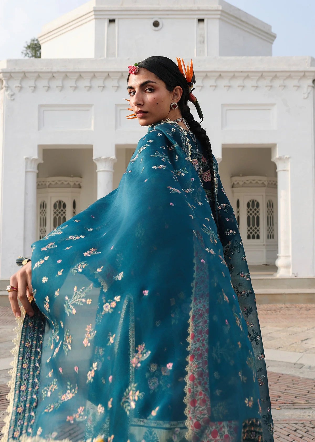 Hussain Rehar Kalabagh Luxury Lawn Unstitched Collection 2026 | D#94 AZRAQ - Mirha Fashion