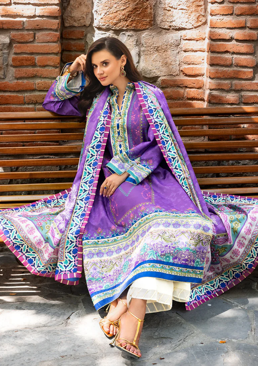 Mushq Hemline Nirvana Printed Silk Unstitched Collection | Cosmic Spindle