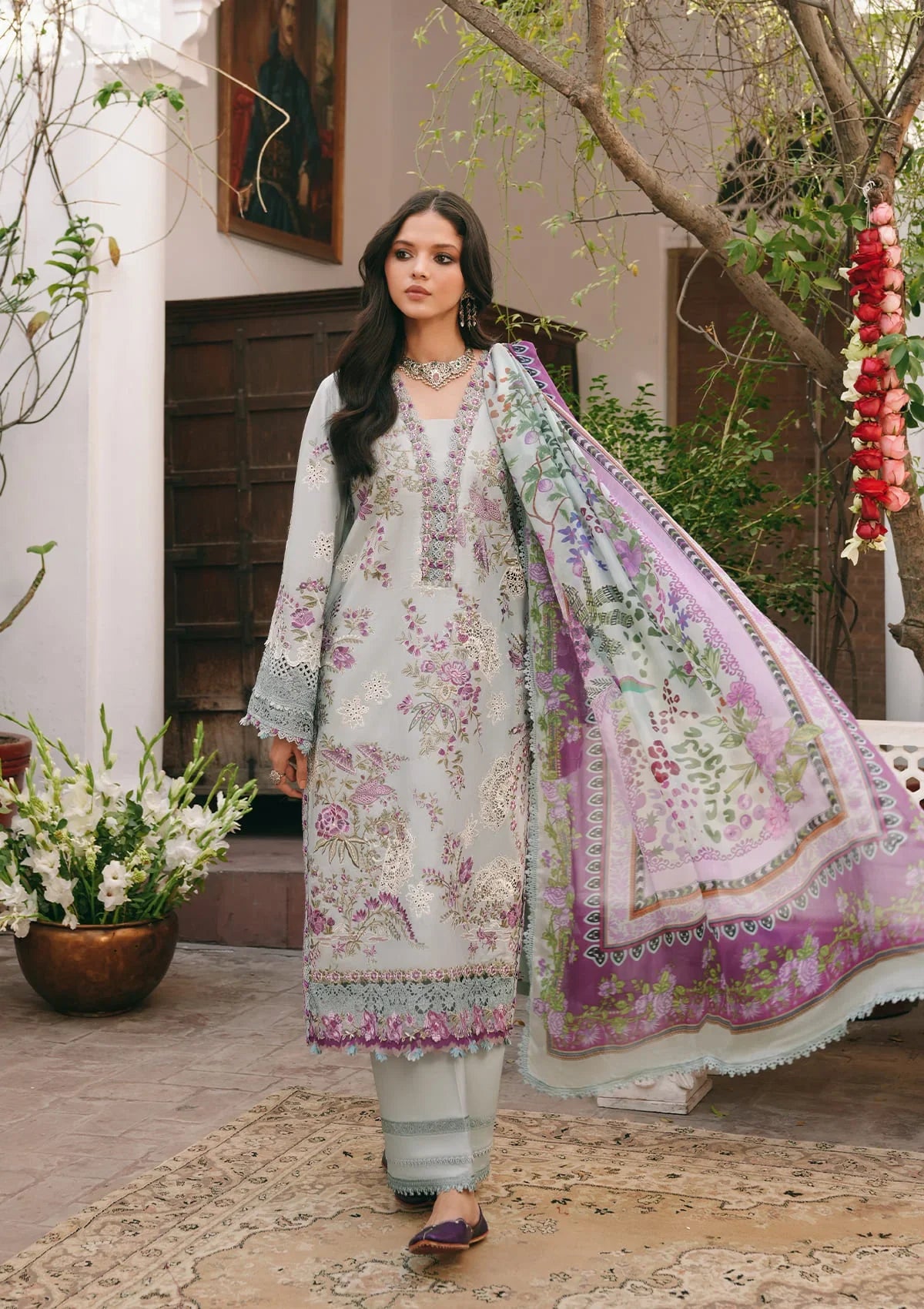 KAHF Ek Fasana Luxury Lawn Unstitched Collection 2026 | KLB-6B BANAFSHA - Mirha Fashion