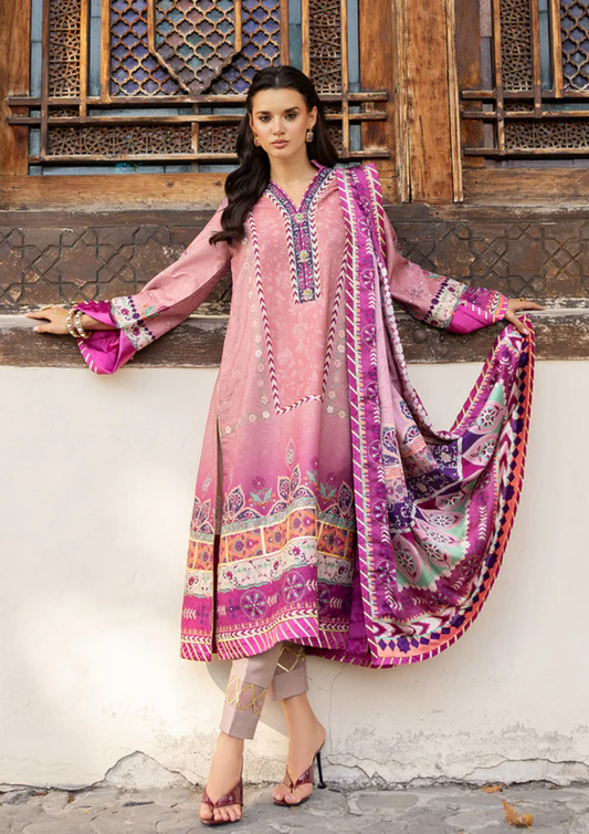 Mushq Hemline Nirvana Printed Silk Unstitched Collection | Stella Song