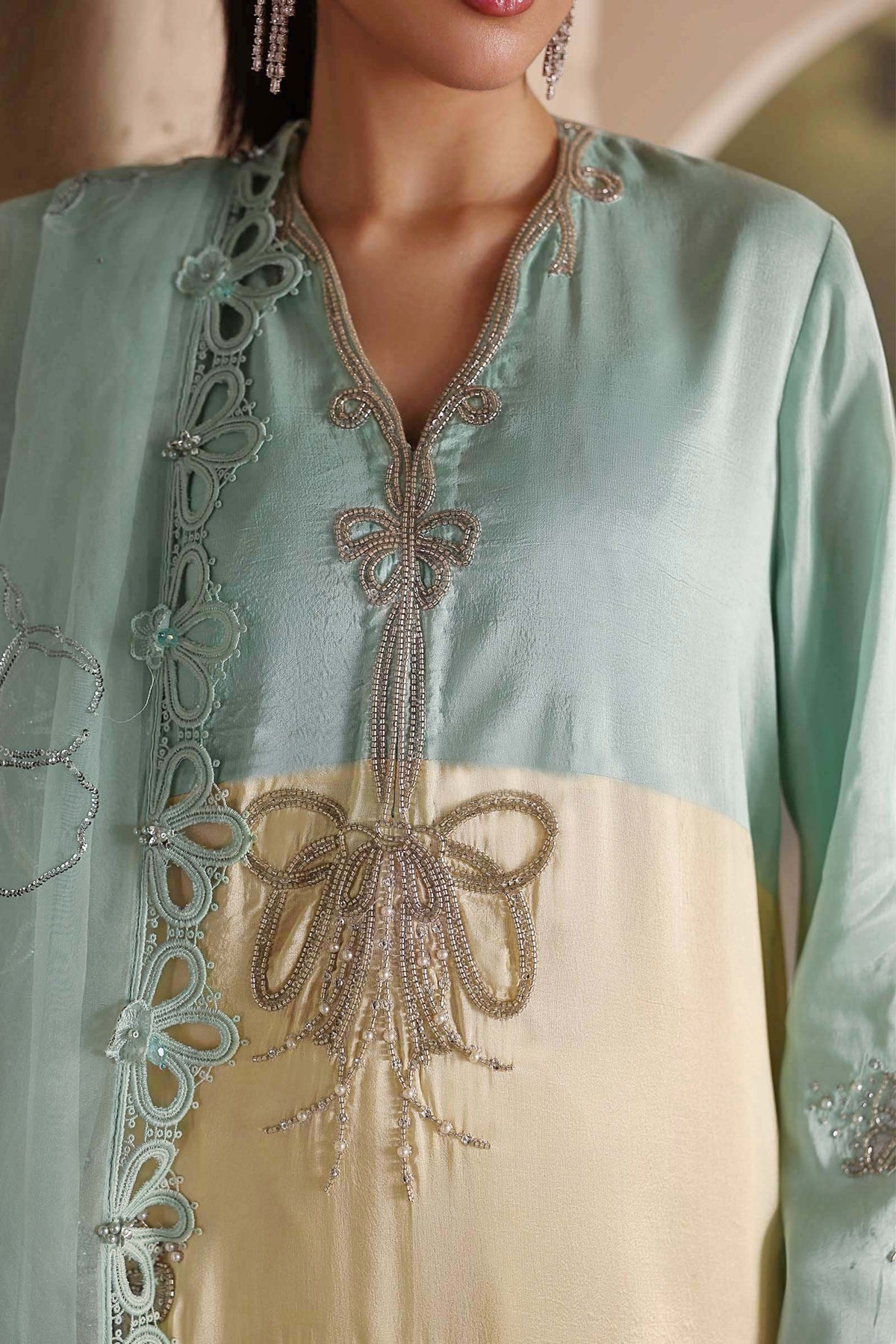 Maria B Soiree Unstitched Collection 2026 | SR-01-07-Crystal Mint