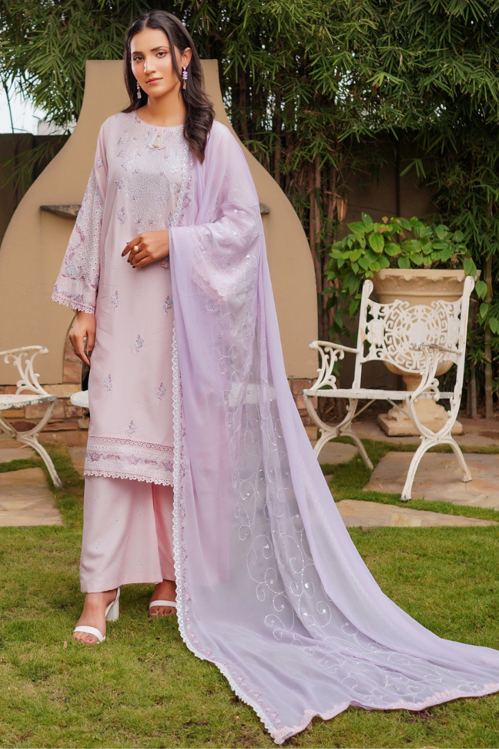 Shaanse Cyra Vol-2 Cotton Silk 3PCS Ready to Wear Collection Jan-26 | Pink