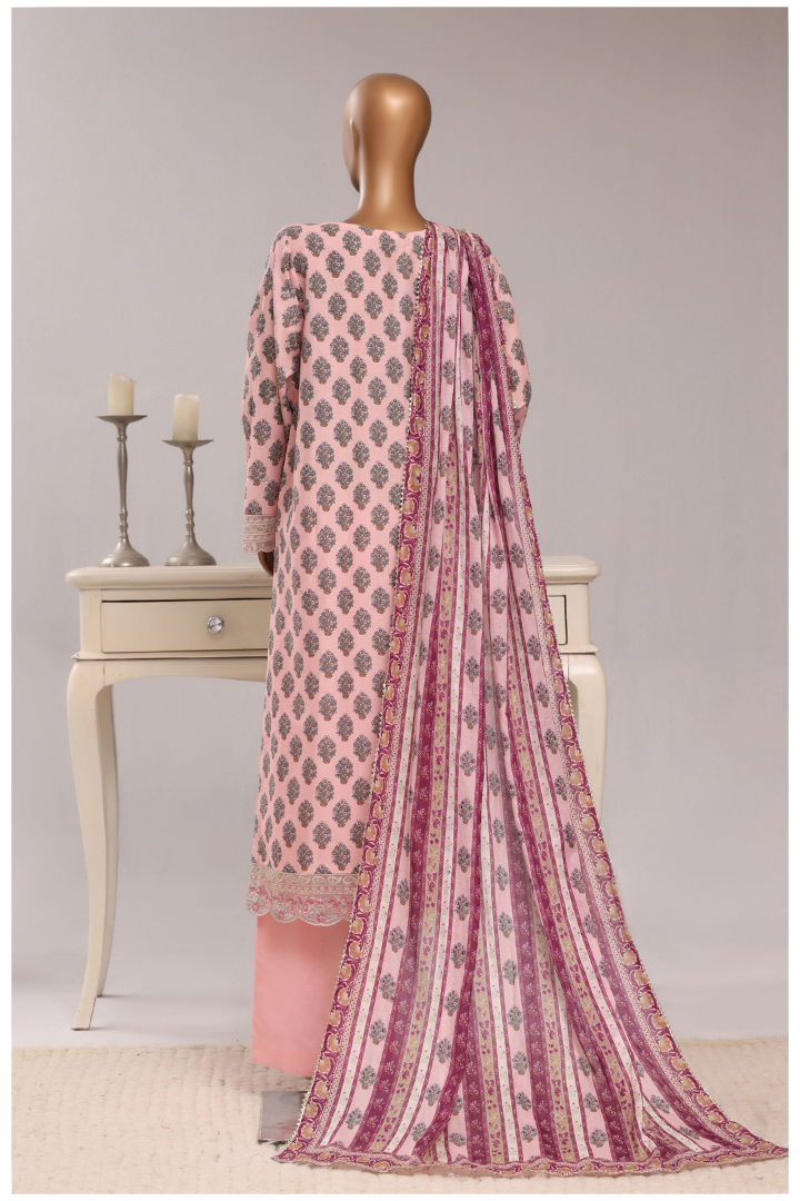 Sadabahar Regal Festive Emb Lawn Vol-3 Ready to Wear Collection | Pink