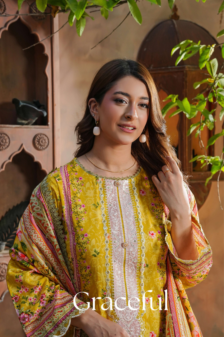 Shaanse Monsoon Luxury pret Cotton Ready to Wear Collection 2026 | Yellow